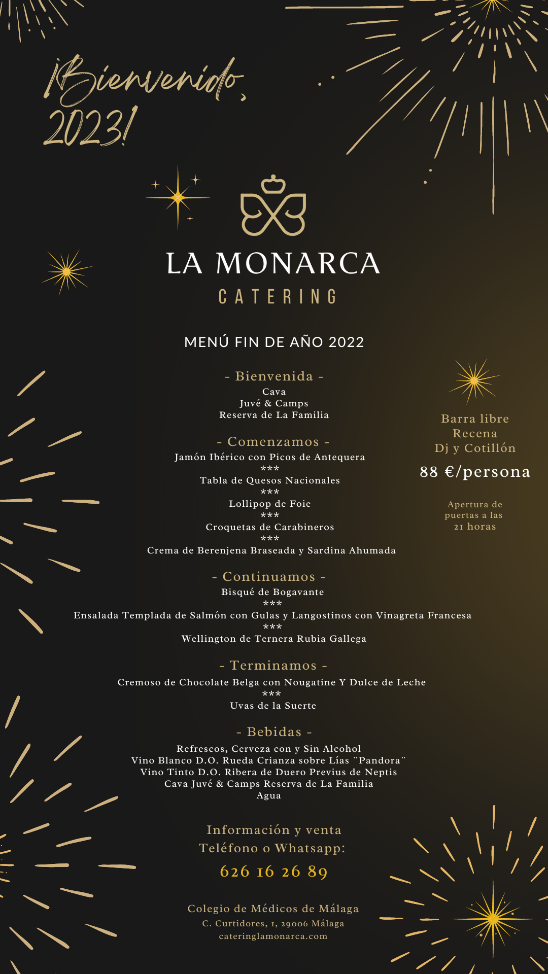 Fiesta de fin de año en Málaga - Colegio de Médicos - La Monarca
